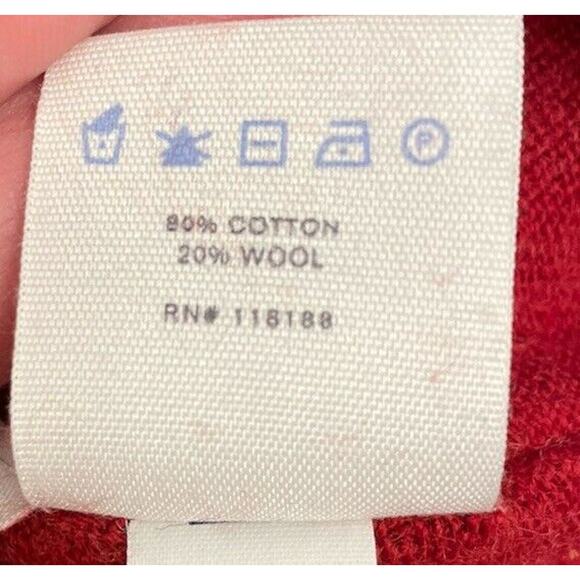 Martin + Osa Mens Cotton/Wool Red V-neck Sweater Size Large Knit RN118188 - Picture 5 of 5